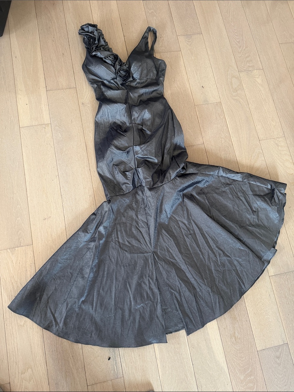 Xscape Black One-Shoulder Mermaid Gown